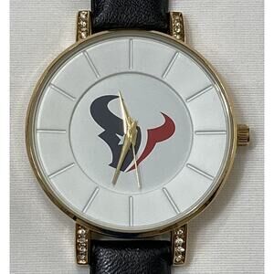 New Women's Houston Texans Lunar Style Sparo Sports Watch Black Leather Band